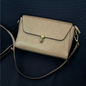 Neutral grey purple crossbody bag